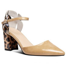 Latest ladies sandals designs strap women's sandals heels low heel block leopard custom leather woman sandal new design